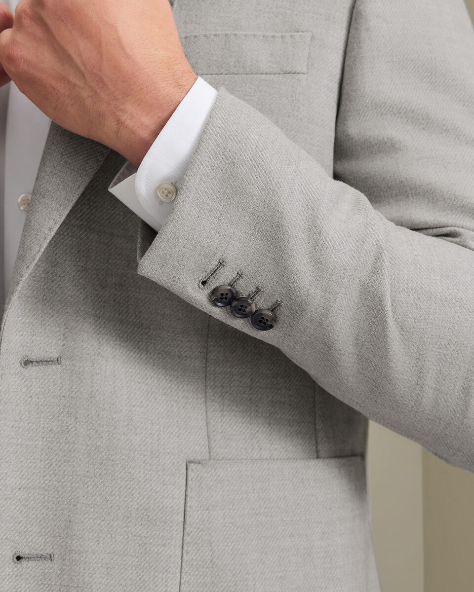 Wool Silk Jacket - Silver Grey
