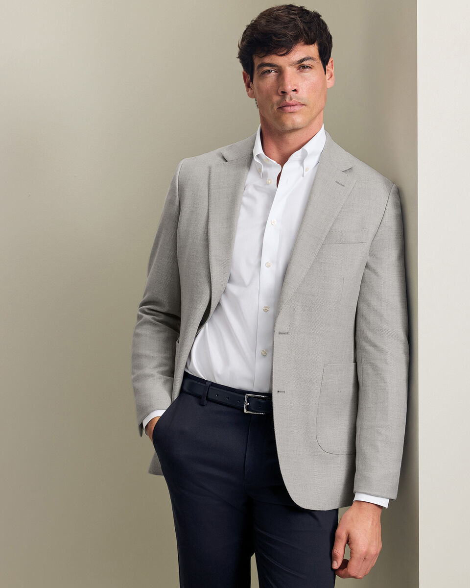 Wool Silk Jacket - Silver Grey