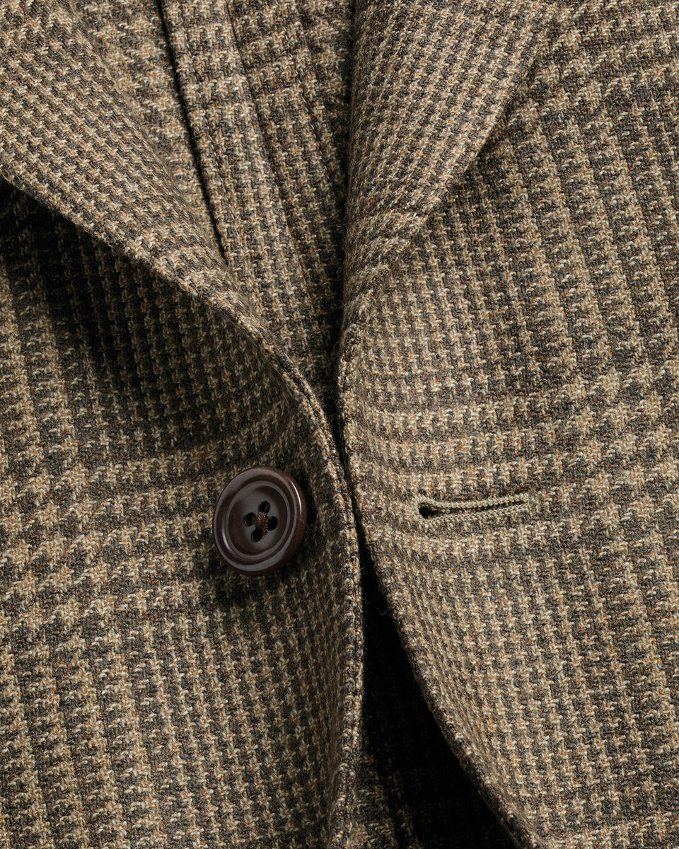 Italian luxury Prince of Wales Check Jacket - Camel