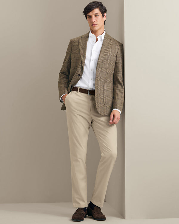 Italian luxury Prince of Wales Check Jacket - Camel
