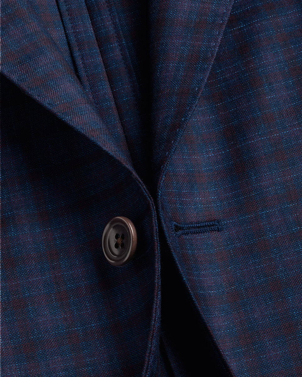Italian Luxury Check Jacket - Indigo Blue