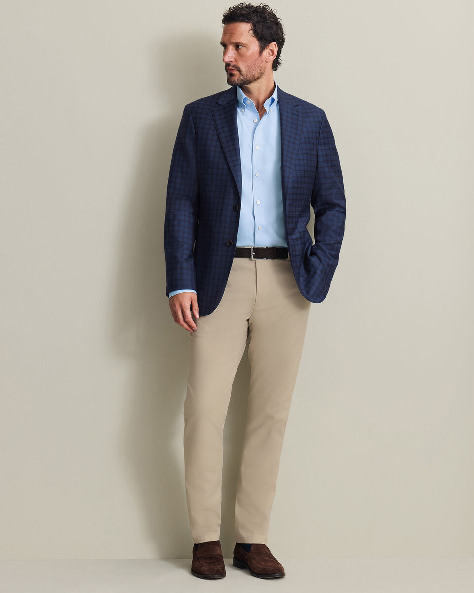Italian Luxury Check Jacket - Indigo Blue