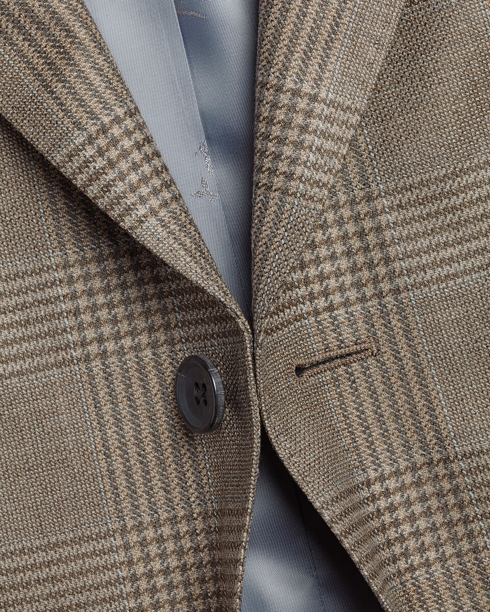 Luxury Italian Check Jacket - Mocha
