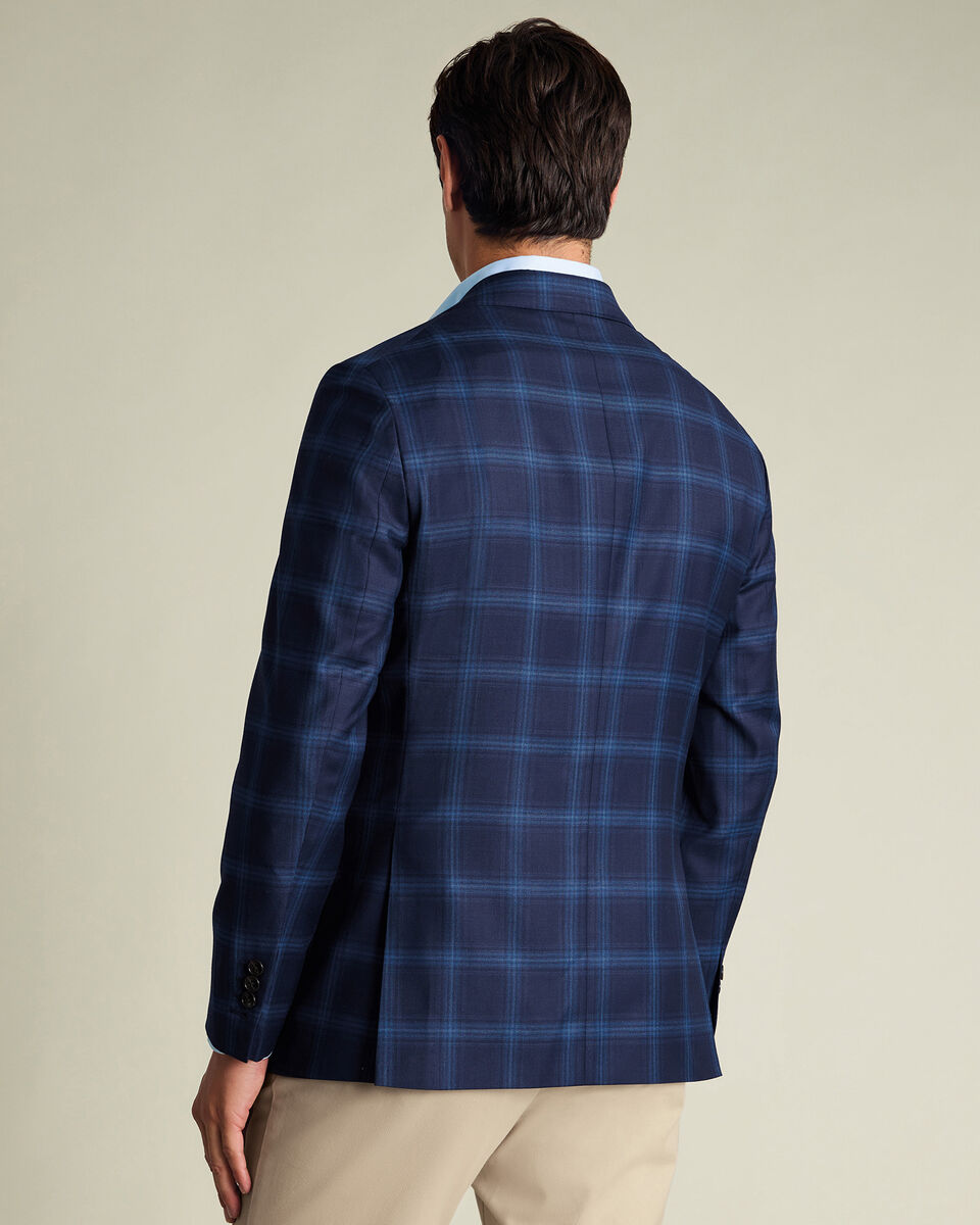 Italian Luxury Check Jacket – French Navy