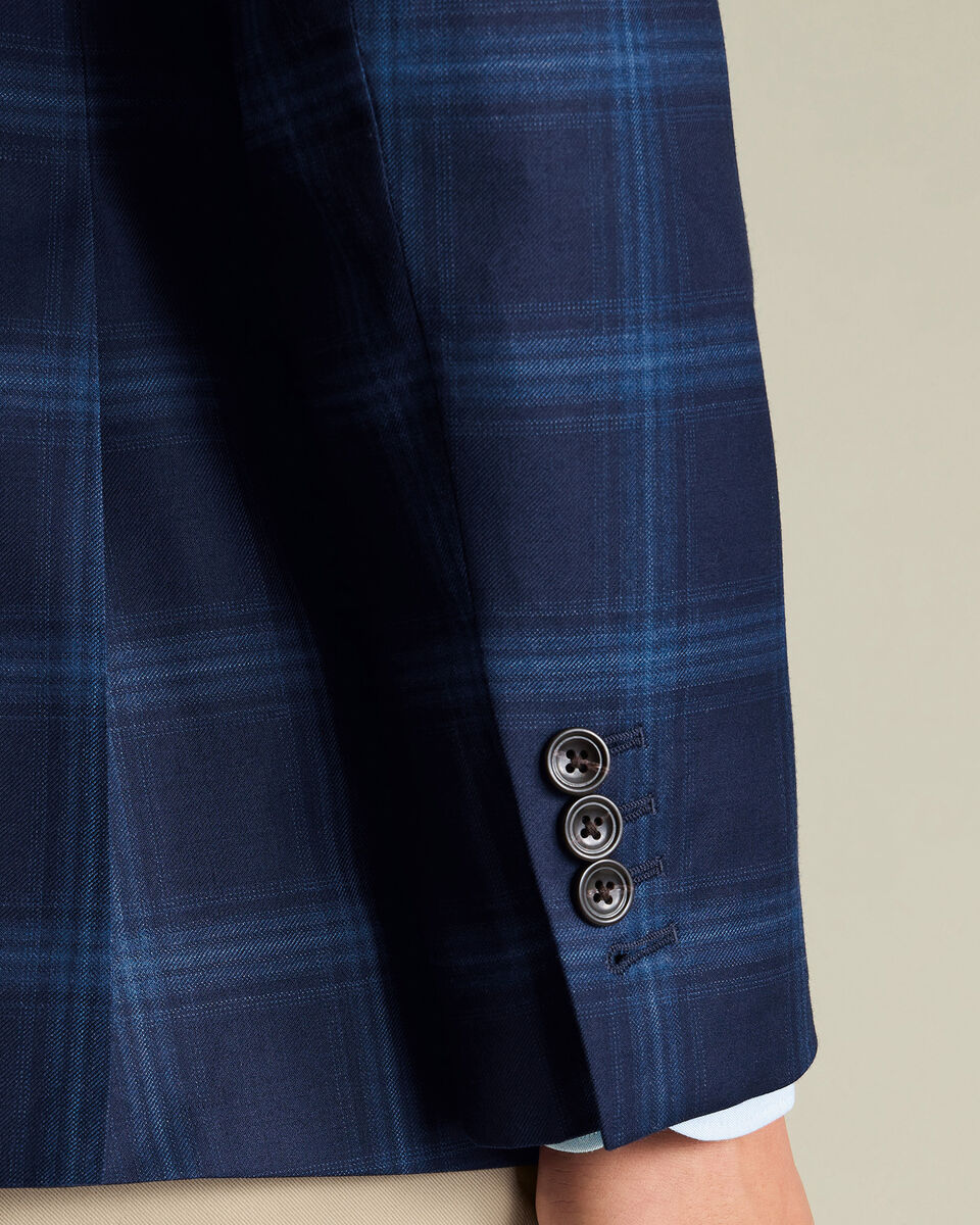 Italian Luxury Check Jacket – French Navy
