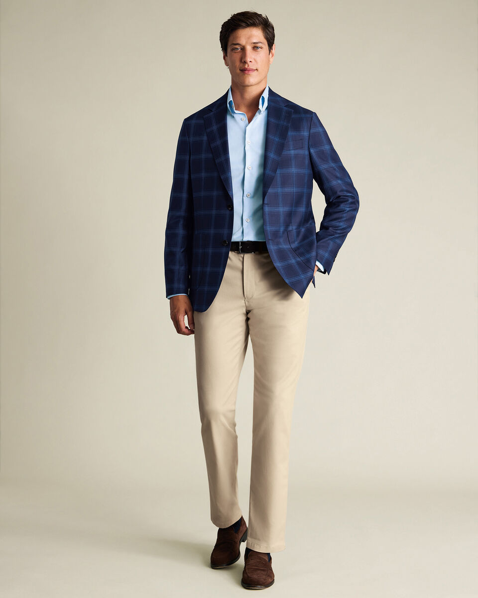 Italian Luxury Check Jacket – French Navy