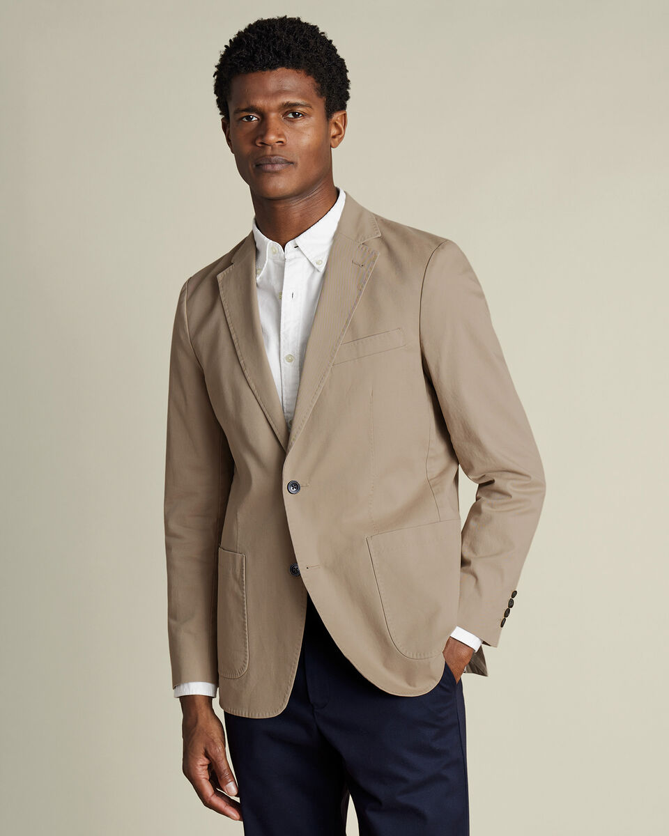 Taupe Cotton Stretch Jacket Main image