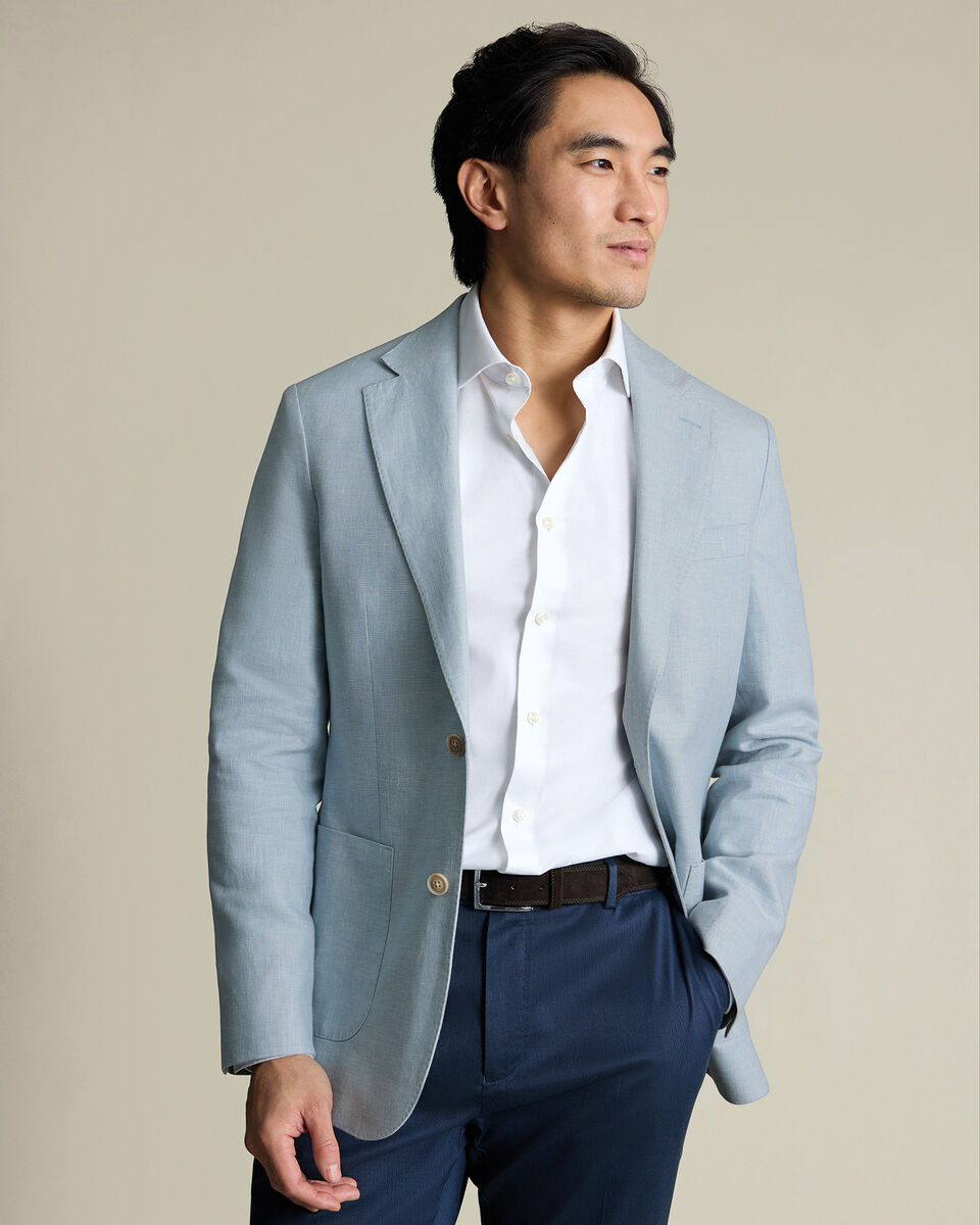 Linen Cotton Jacket - Ice Blue Main image