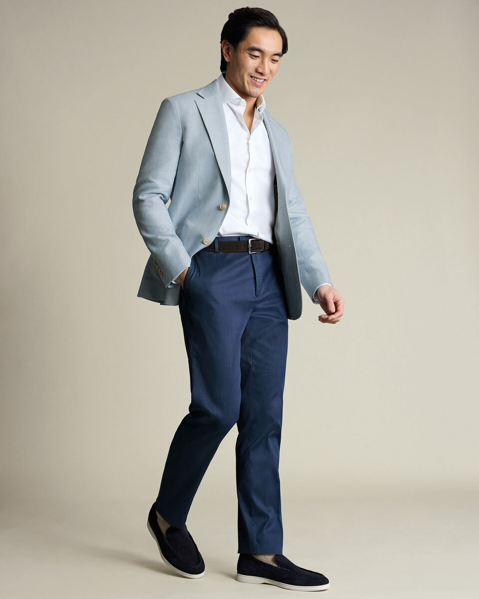 Linen Cotton Jacket - Ice Blue