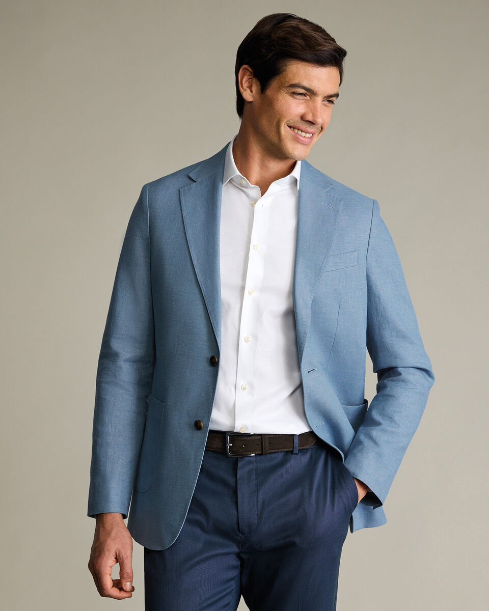 Linen Cotton Jacket – Light Blue Main image
