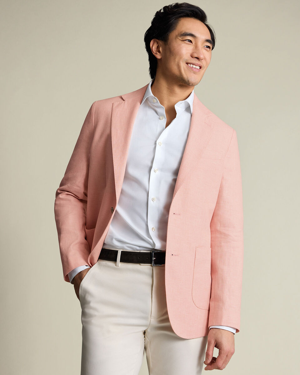 Linen Cotton Jacket - Peach Main image