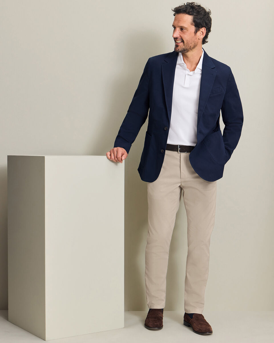 Cotton Stretch Jacket - Navy