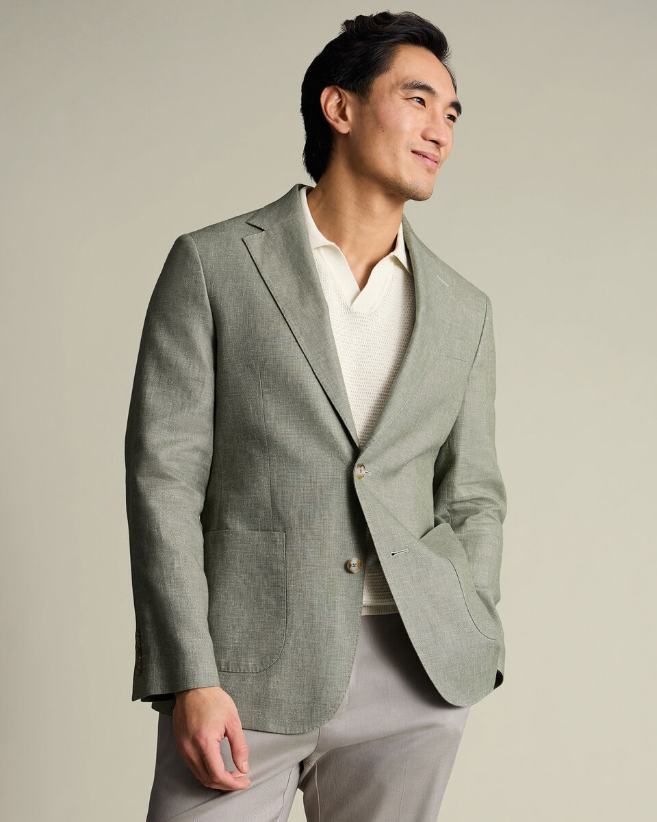 Linen Cotton Jacket - Sage Green Main image