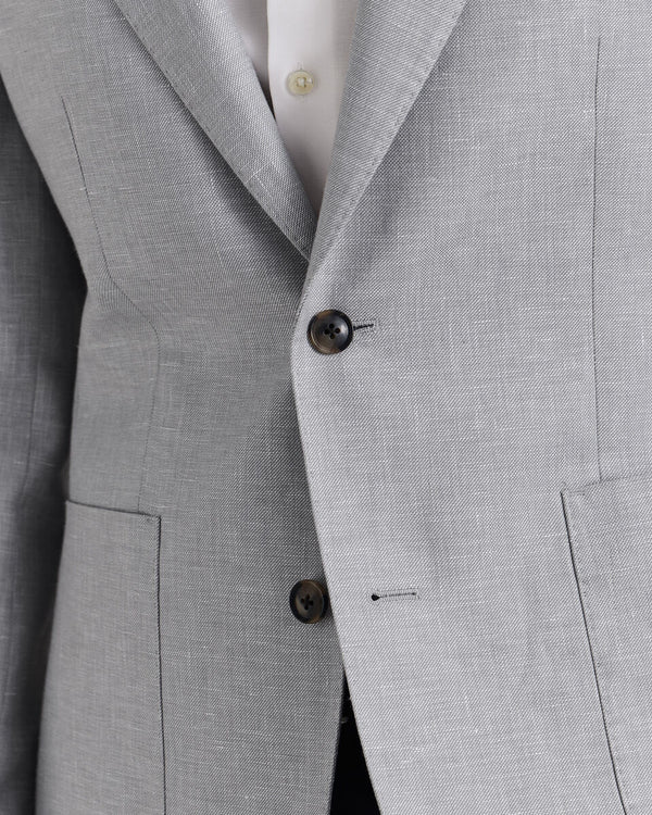 Linen Cotton Jacket - Silver Grey