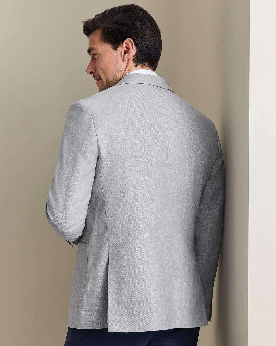 Linen Cotton Jacket - Silver Grey