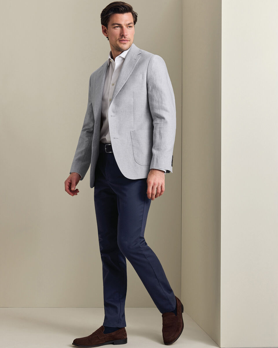 Linen Cotton Jacket - Silver Grey