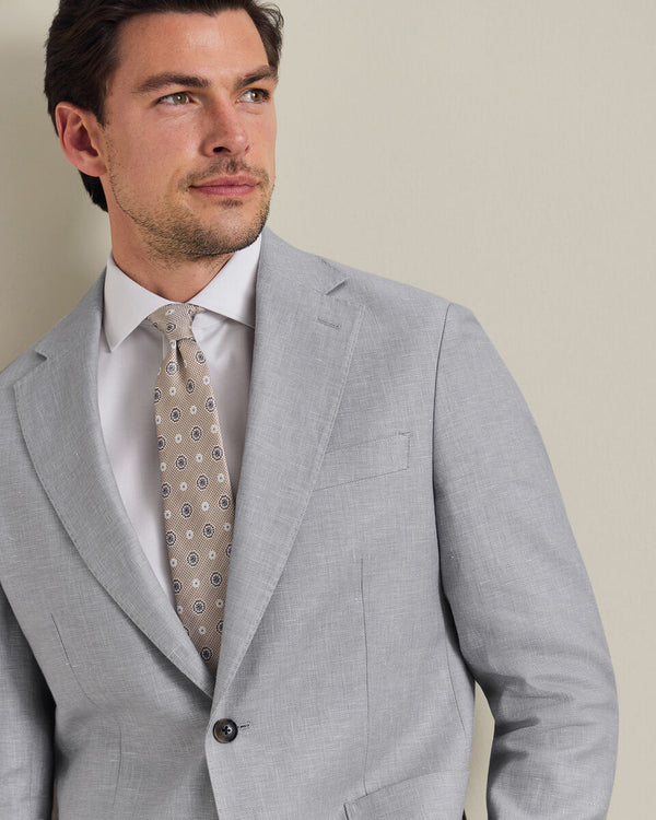 Linen Cotton Jacket - Silver Grey