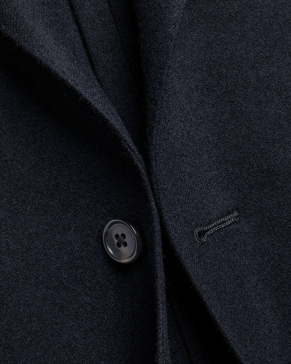 Unstructured Wool Twill Jacket - Navy