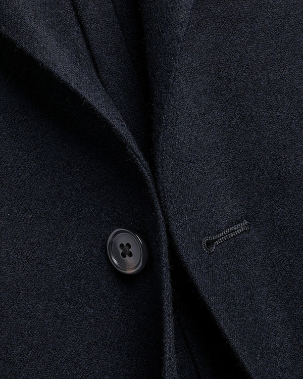 Unstructured Wool Twill Jacket - Navy