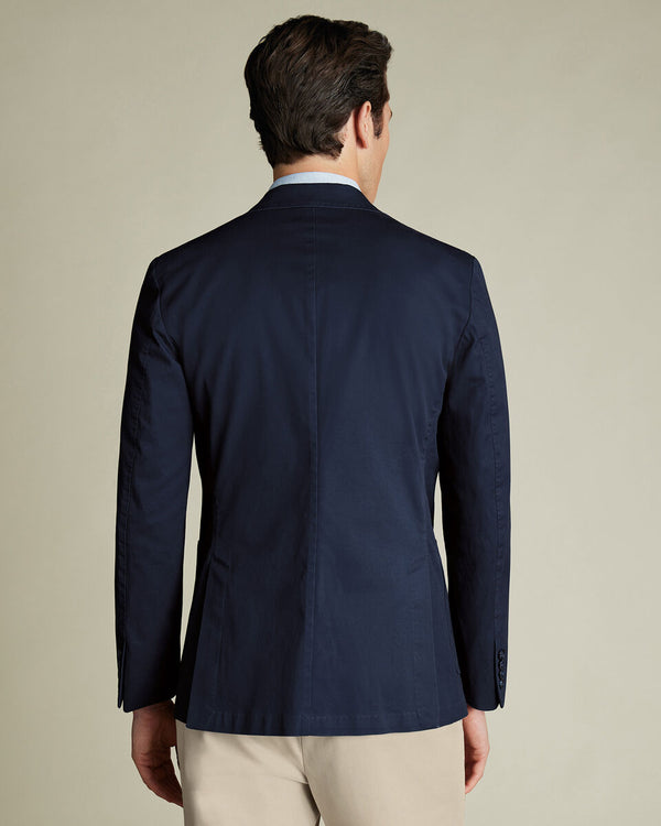 Cotton Stretch Jacket - Navy
