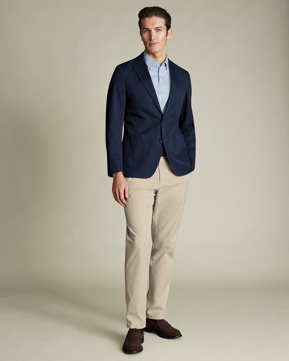 Cotton Stretch Jacket - Navy