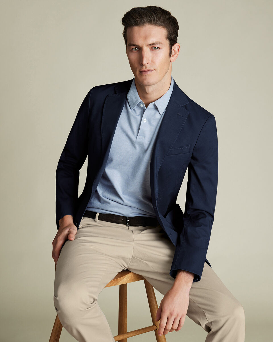 Cotton Stretch Jacket - Navy