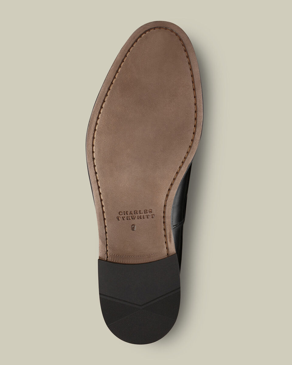 Leather Tassel Loafers - Black