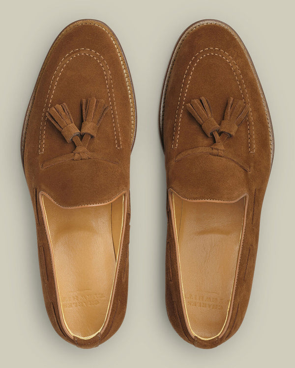 Suede Tassel Loafers - Chestnut Brown
