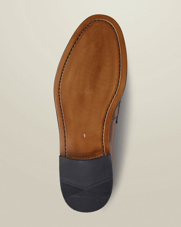 Leather Penny Loafers - Chestnut Brown