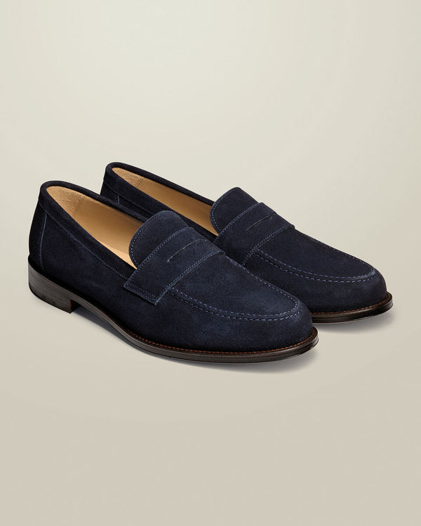 Suede Penny Loafers - Navy
