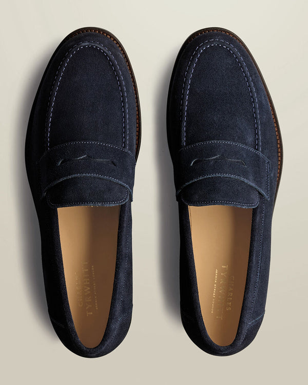 Suede Penny Loafers - Navy