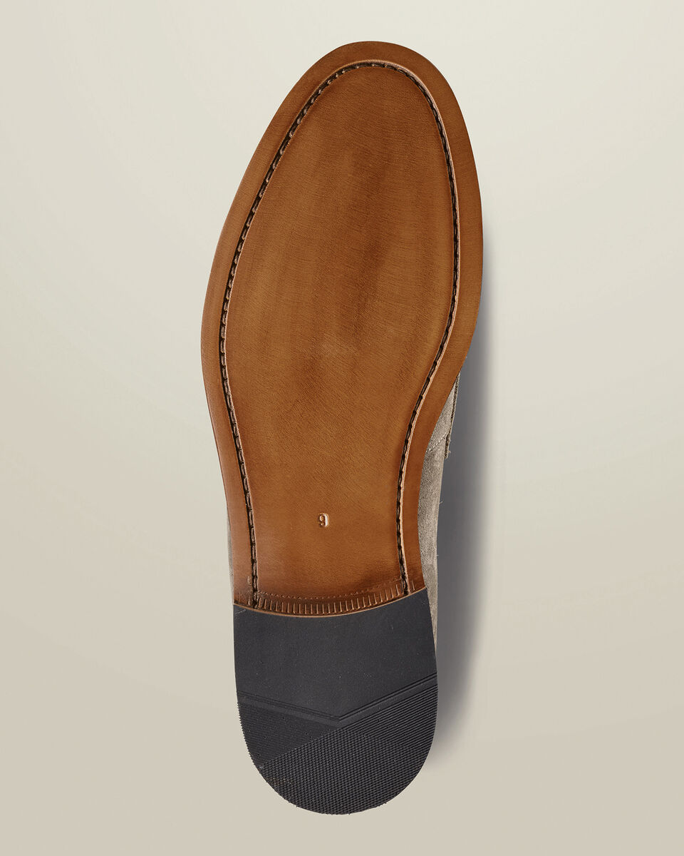 Suede Penny Loafers - Stone