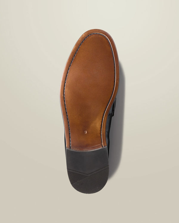 Leather Buckle Loafers - Black