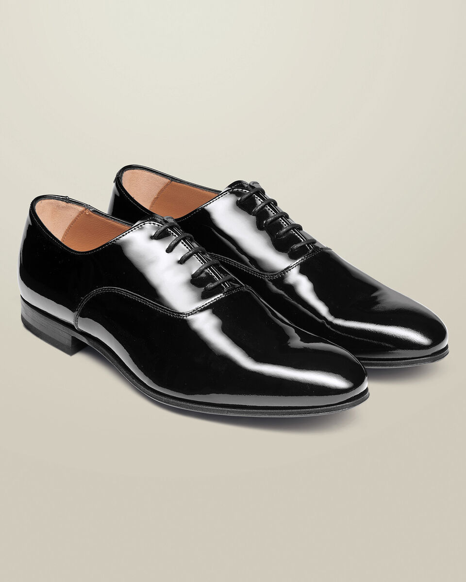 Patent Leather Oxford Shoes - Black