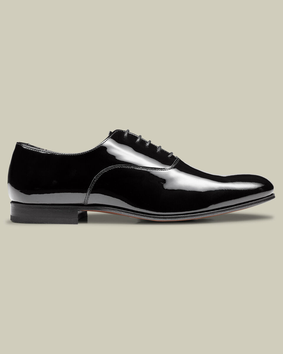 Patent Leather Oxford Shoes - Black