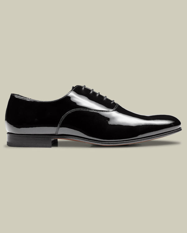 Patent Leather Oxford Shoes - Black