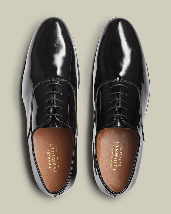 Patent Leather Oxford Shoes - Black