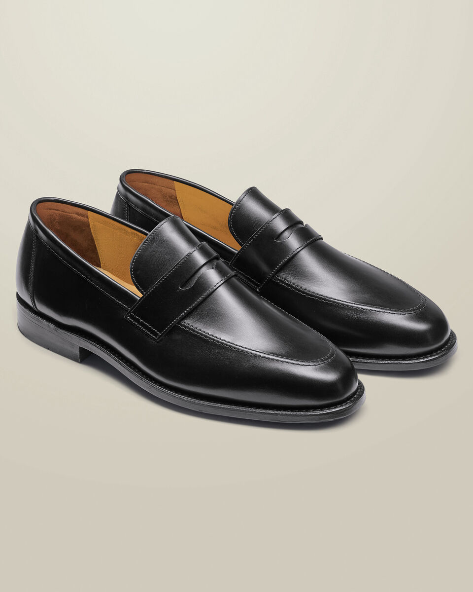 Leather Penny Loafers - Black Secondary image