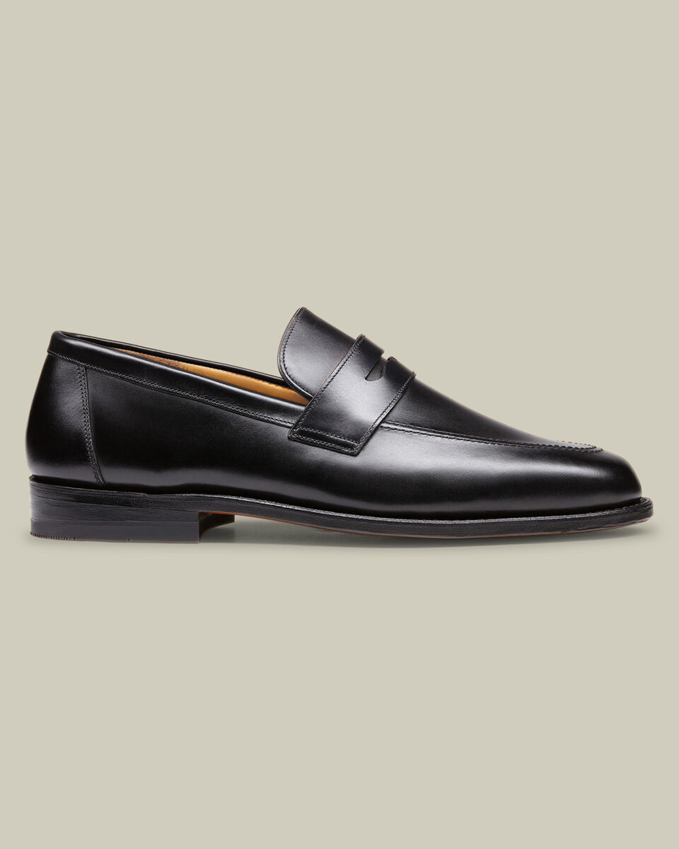 Leather Penny Loafers - Black Main image