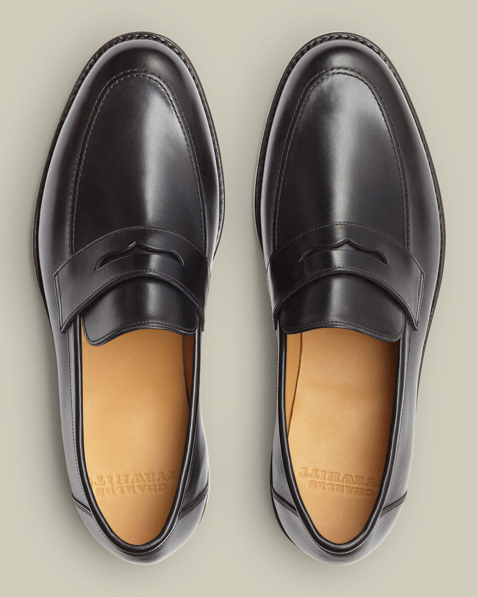 Leather Penny Loafers - Black