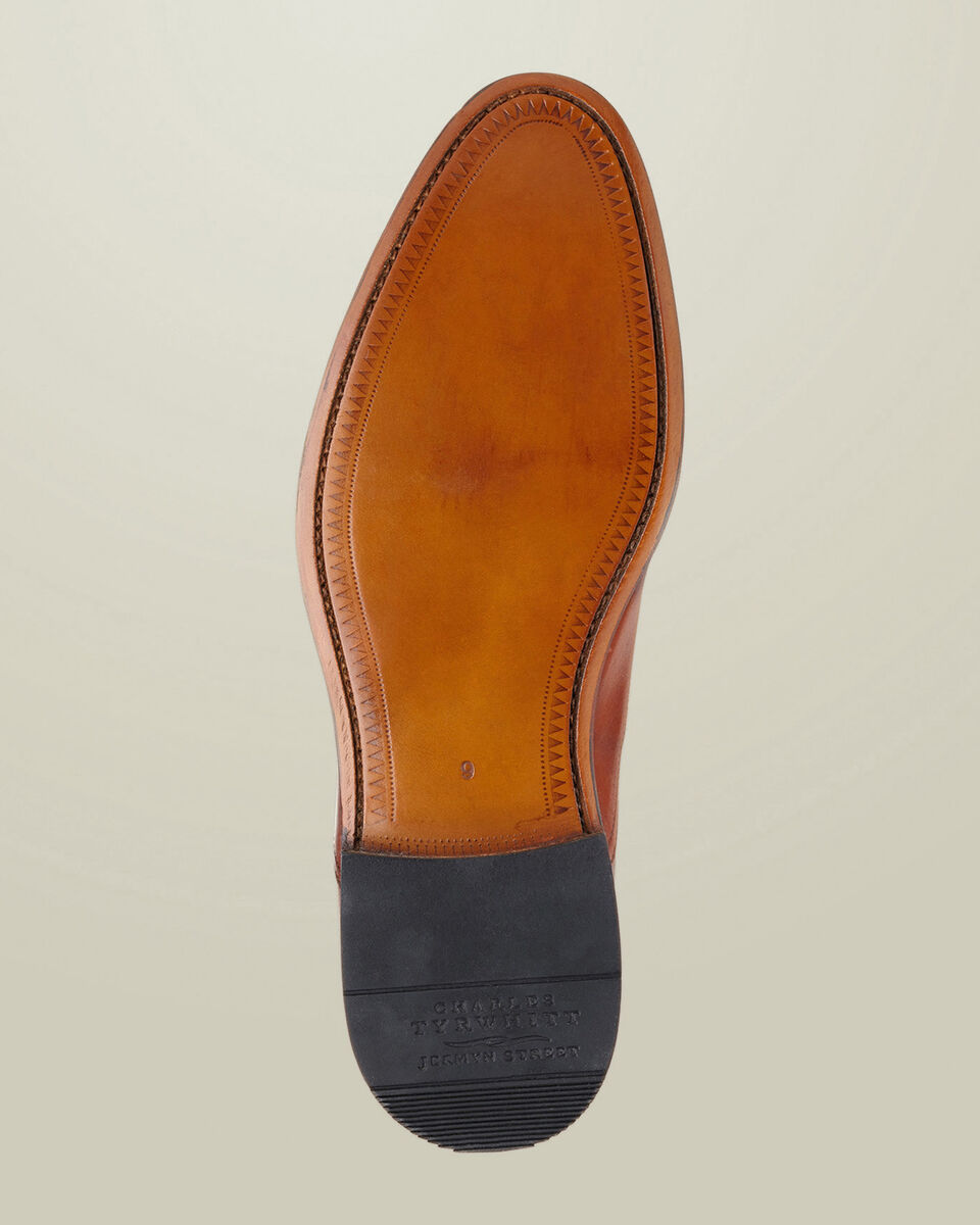 Leather Oxford Shoes - Chestnut Brown
