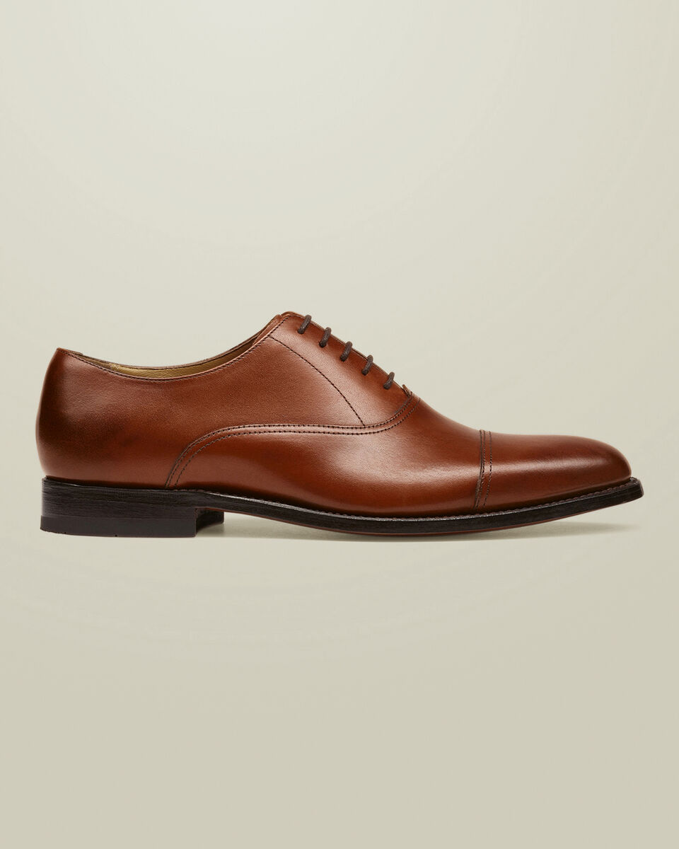 Leather Oxford Shoes - Chestnut Brown Main image