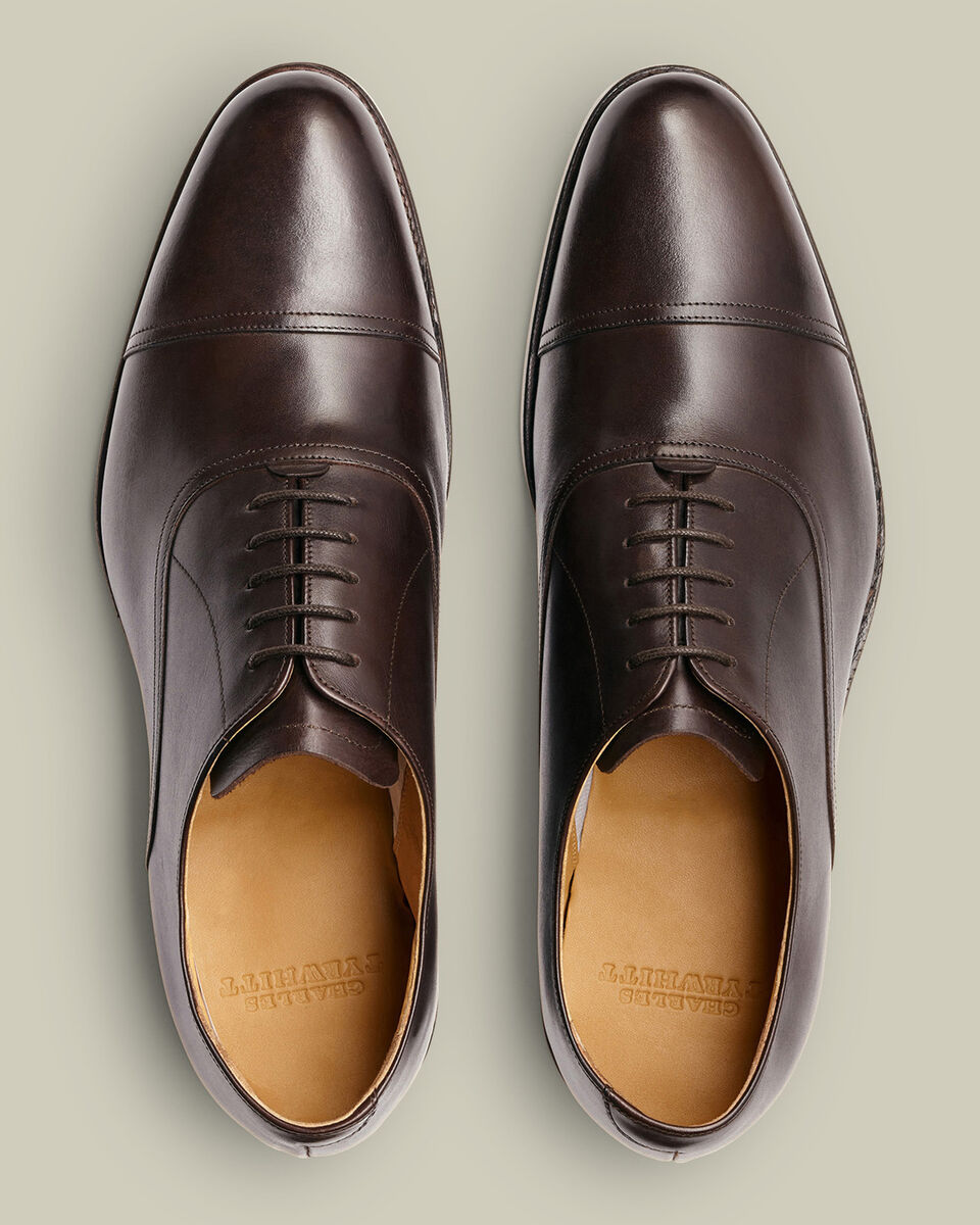Leather Oxford Shoes - Dark Chocolate