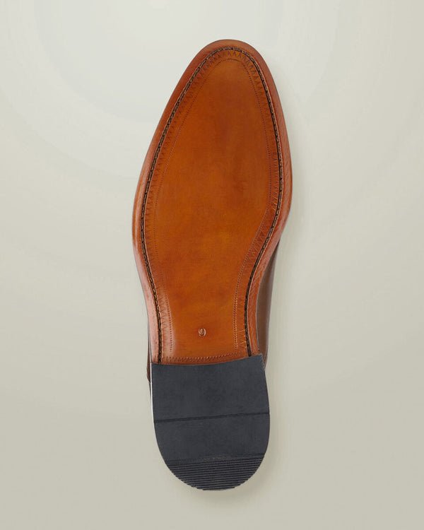 Leather Oxford Shoes - Dark Tan