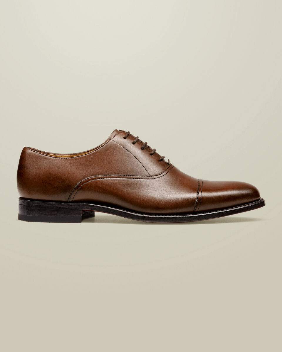 Leather Oxford Shoes - Dark Tan