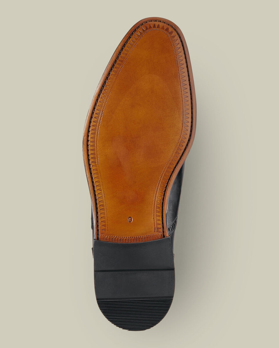 Leather Oxford Brogue Shoes - Black