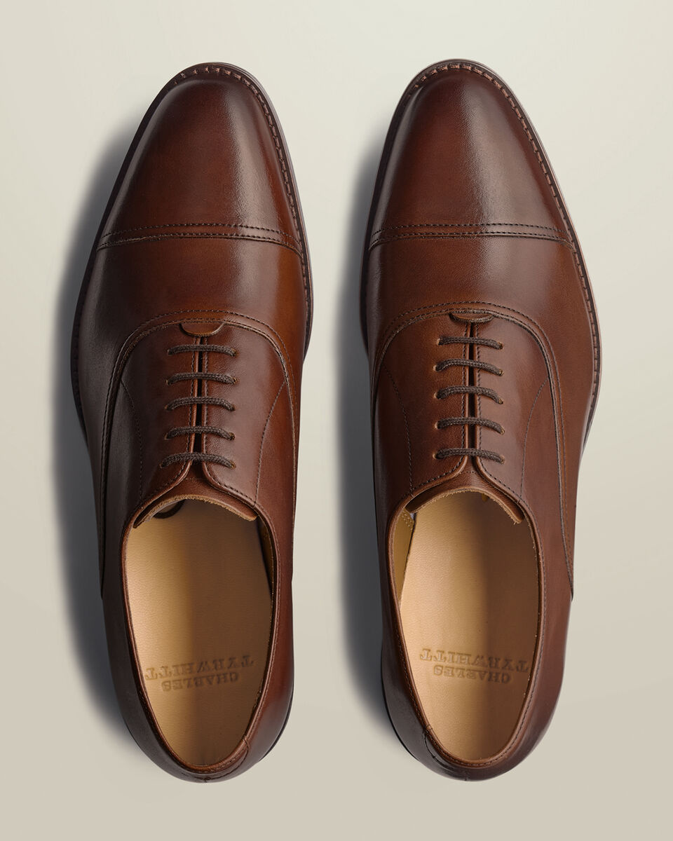 Leather Oxford Shoes - Chocolate Brown