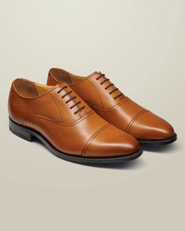 Leather Oxford Shoes - Tan