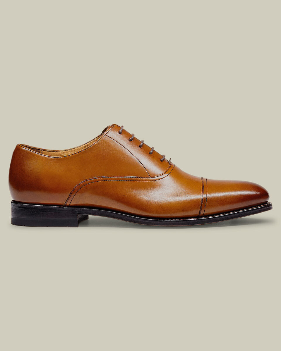 Leather Oxford Shoes - Tan