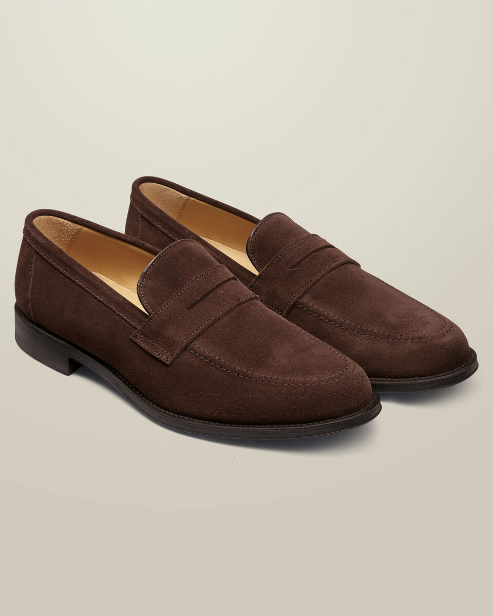 Suede Penny Loafers - Chocolate Brown Secondary image